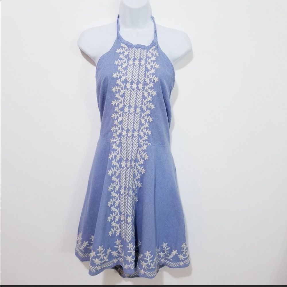 NEW Chelsea & Violet Halter Low back Embroidered